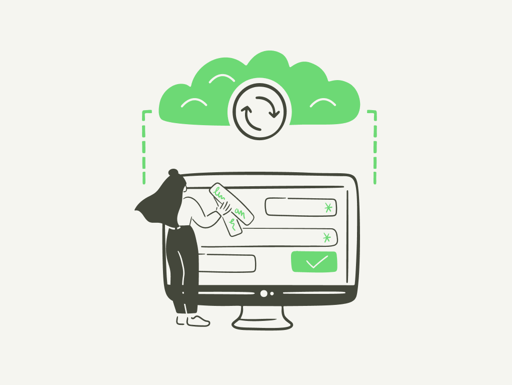 Desktop screen showing form submissions being sent and received from the cloud